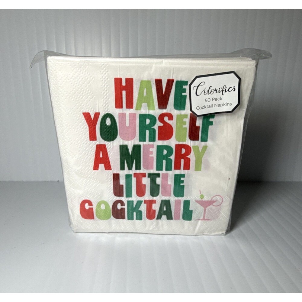 Colorifics 50 Cocktail Napkins "Have Yourself A Merry Little Cocktail"